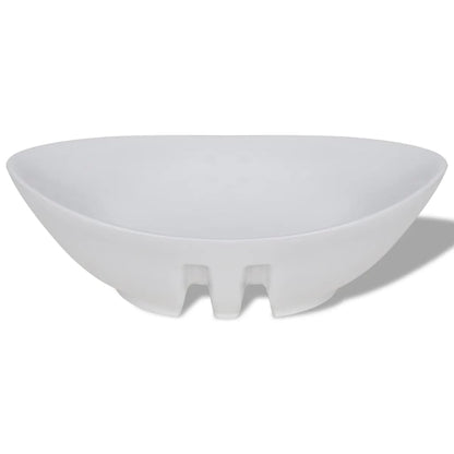 Lavabo Ovalado Y Orificio Desbordamiento Cerámica 59X38,5 Cm