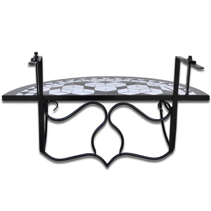 Mesa De Balcón Colgante Mosaico Y Blanco