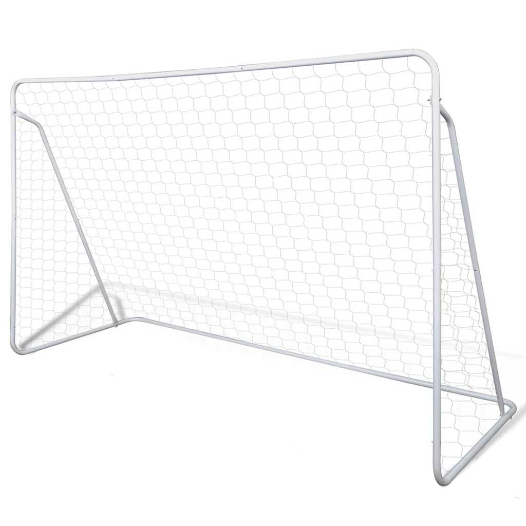 Portería De Fútbol Acero De Alta Calidad 240X90 X150 Cm