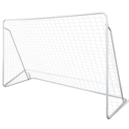 Portería De Fútbol Acero De Alta Calidad 240X90 X150 Cm