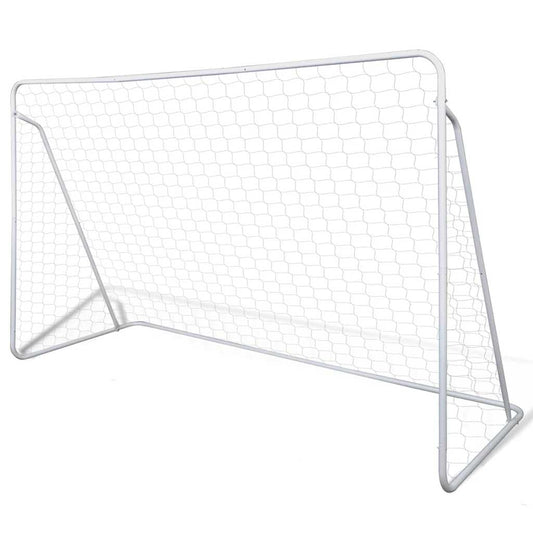 Portería De Fútbol Acero De Alta Calidad 240X90 X150 Cm