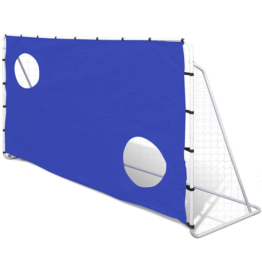 Portería De Fútbol Con Pared De Puntería Acero 240X92X150 Cm