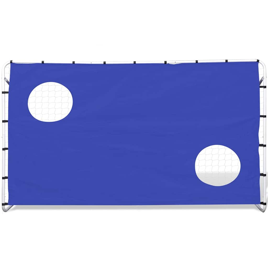 Portería De Fútbol Con Pared De Puntería Acero 240X92X150 Cm