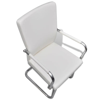 Sillas De Comedor Voladizas 4 Unidades De Tela Blanca