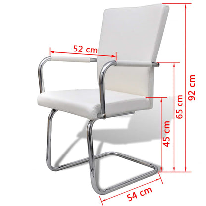 Sillas De Comedor Voladizas 4 Unidades De Tela Blanca