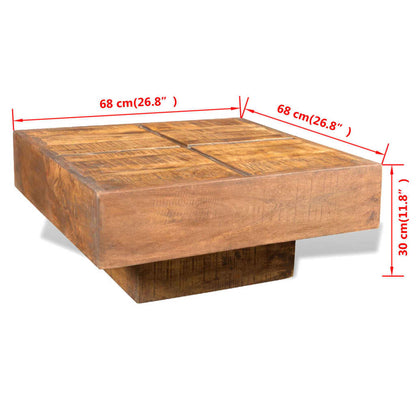 Mesa De Centro Cuadrada Marrón