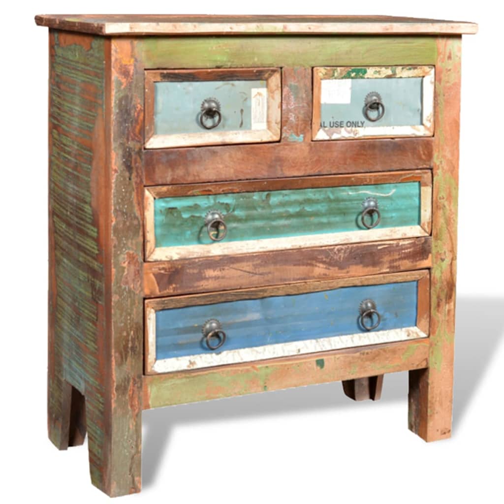 Mueble Aparador De Madera Maciza Reciclada Con 4 Cajones