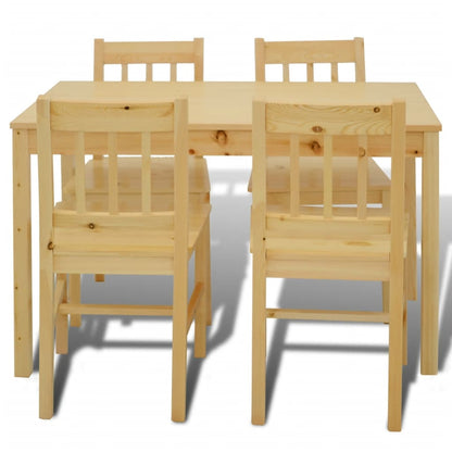 Mesa De Comedor Y 4 Sillasde Madera Color Natural