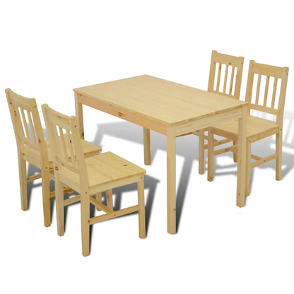 Mesa De Comedor Y 4 Sillasde Madera Color Natural