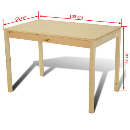 Mesa De Comedor Y 4 Sillasde Madera Color Natural