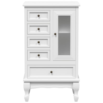 Mueble De 5 Cajones Y 2 Estantes Blanco