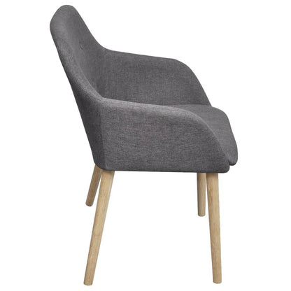 Sillas De Comedor 4 Uds Tela Y Madera Maciza Roble