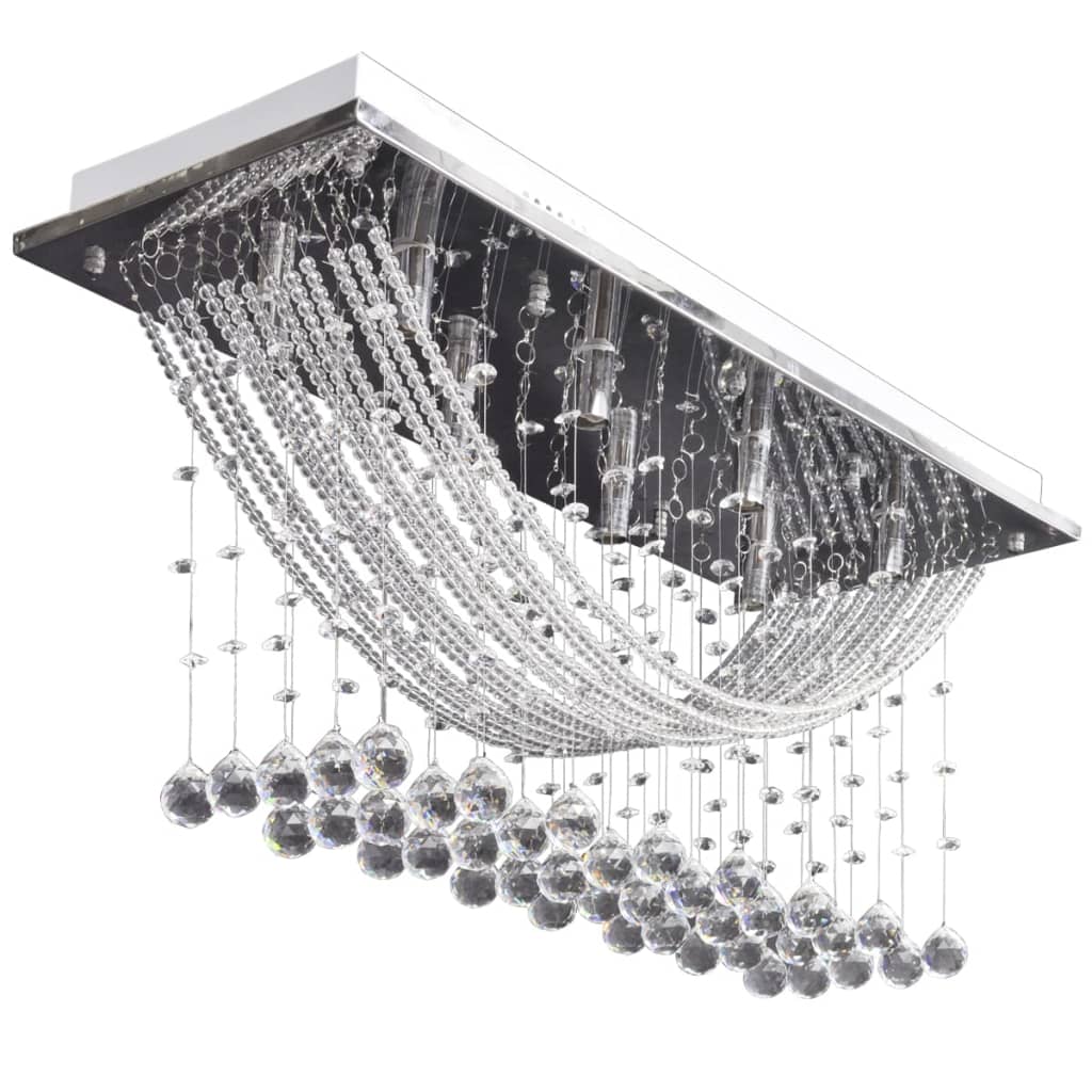 Lámpara De Techo Con Lágrimas De Cristal 8 X G9 29 Cm