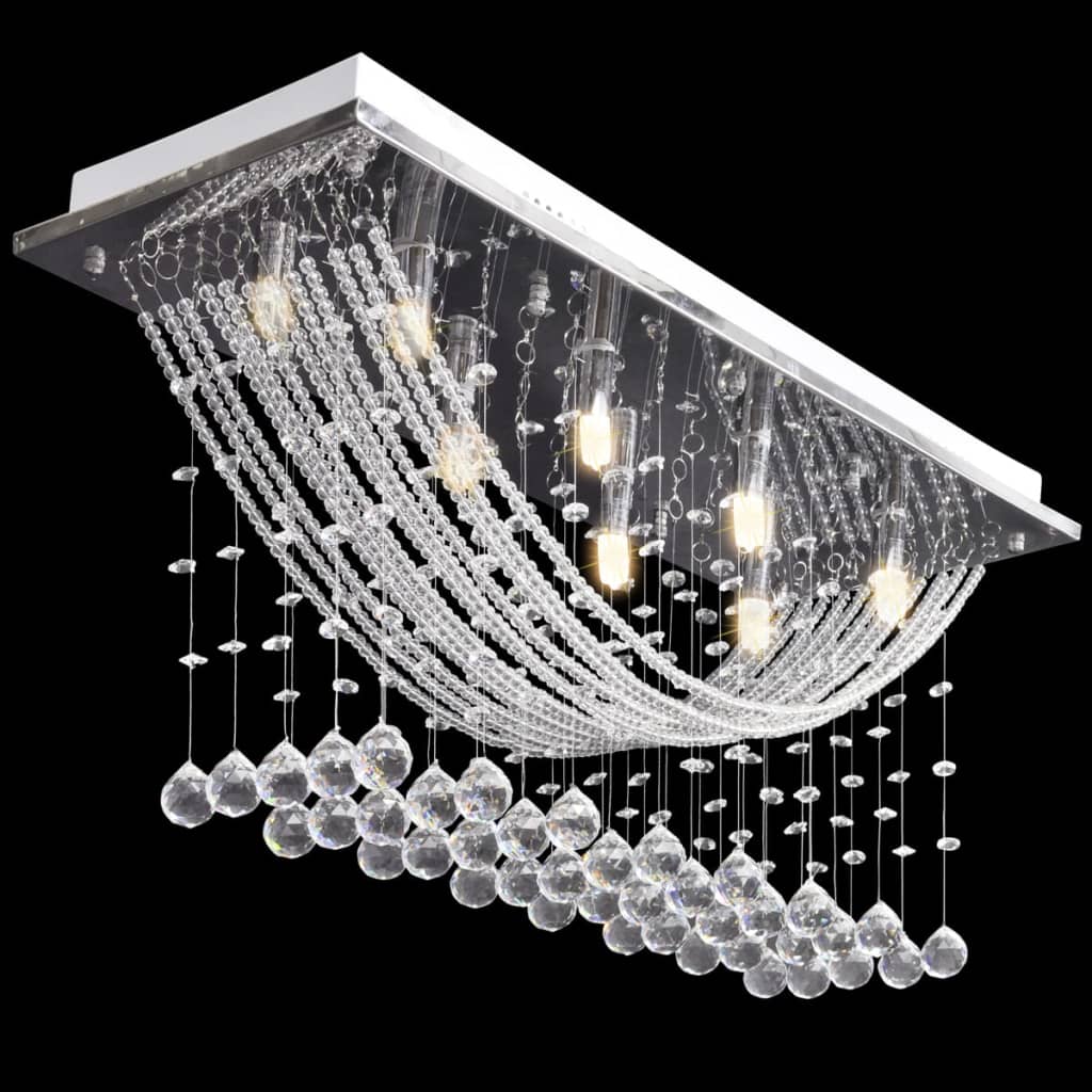 Lámpara De Techo Con Lágrimas De Cristal 8 X G9 29 Cm
