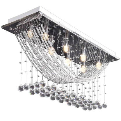 Lámpara De Techo Con Lágrimas De Cristal 8 X G9 29 Cm