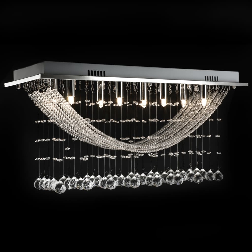 Lámpara De Techo Con Lágrimas De Cristal 8 X G9 29 Cm