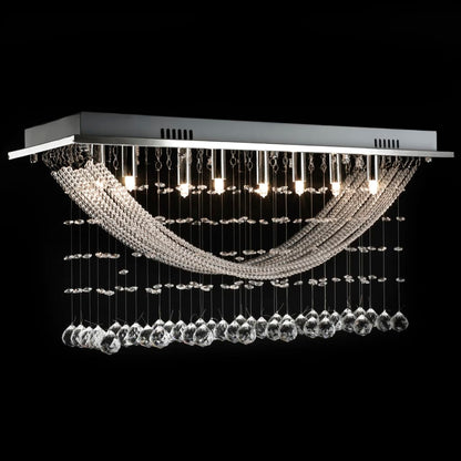 Lámpara De Techo Con Lágrimas De Cristal 8 X G9 29 Cm