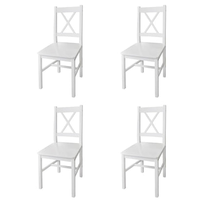 Sillas De Comedor 4 Unidades Madera De Pino