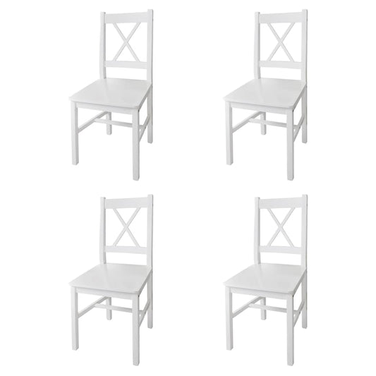 Sillas De Comedor 4 Unidades Madera De Pino