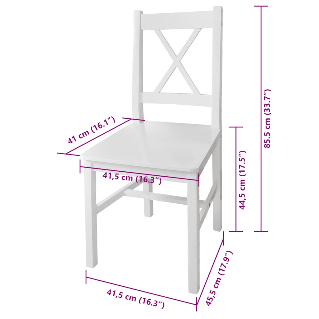 Sillas De Comedor 4 Unidades Madera De Pino