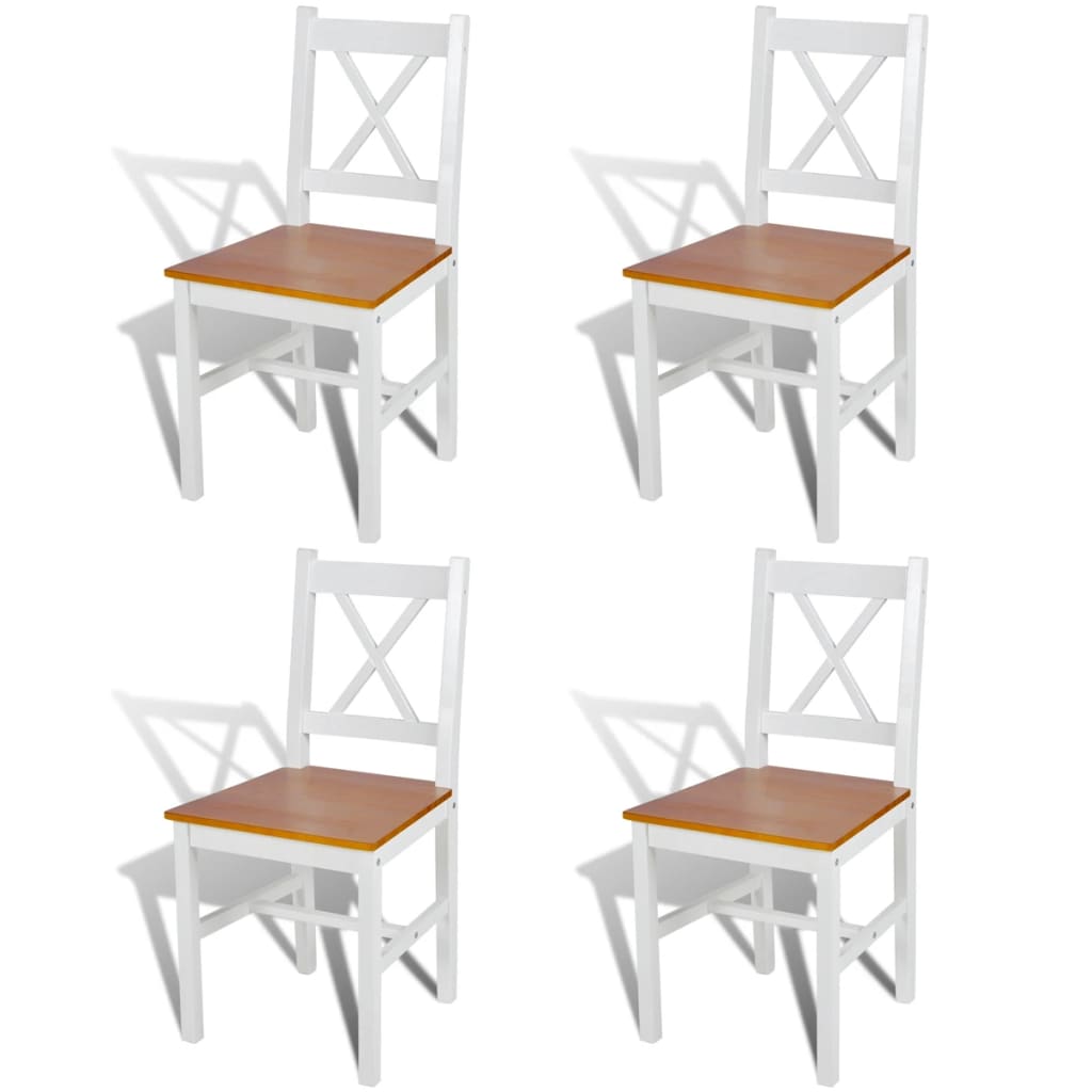 Sillas De Comedor 4 Unidades Madera De Pino