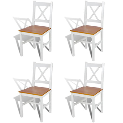 Sillas De Comedor 4 Unidades Madera De Pino