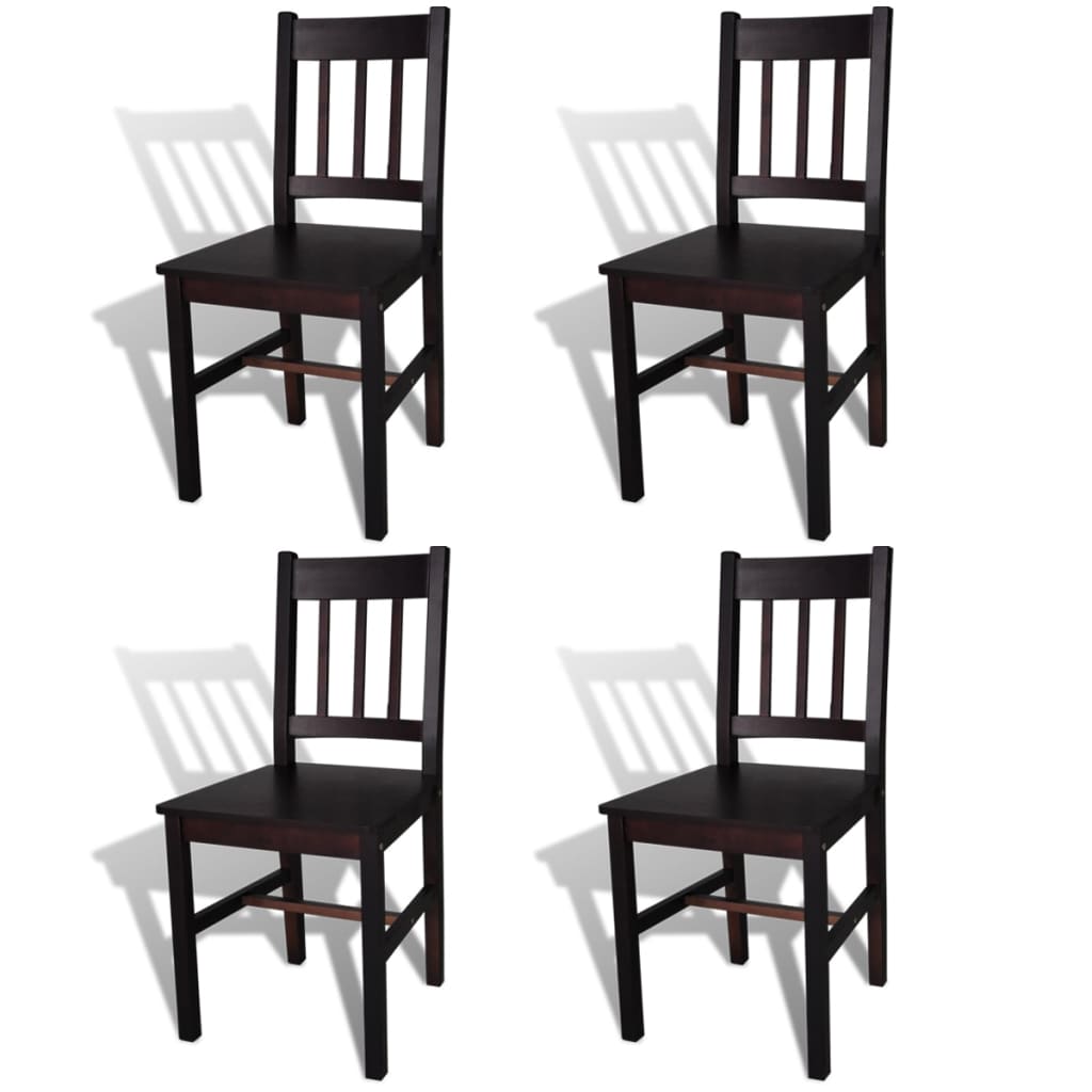 Sillas De Comedor 4 Unidades Madera De Pino