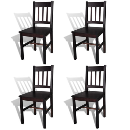 Sillas De Comedor 4 Unidades Madera De Pino