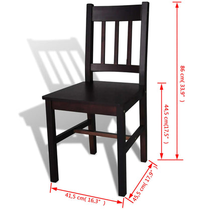 Sillas De Comedor 4 Unidades Madera De Pino