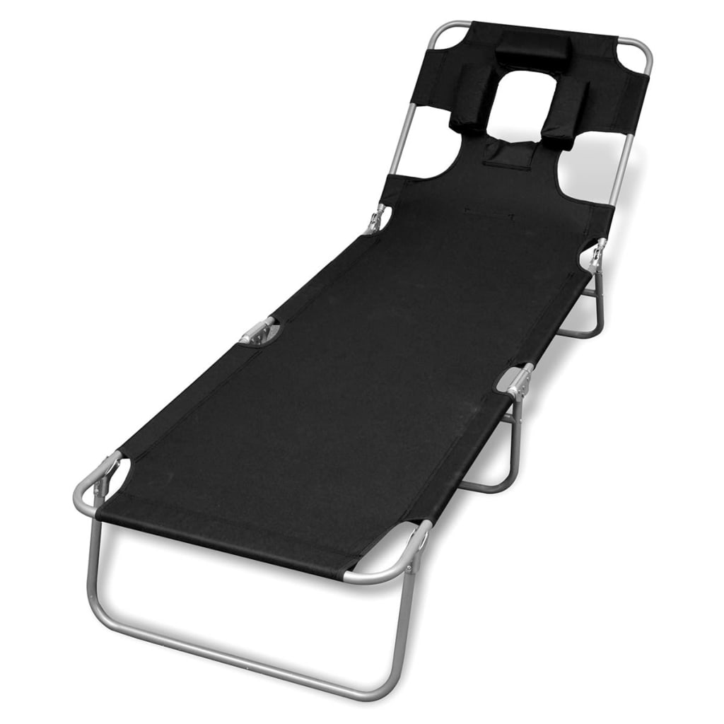 Tumbona Plegable Con Cojín Para La Cabeza Acero