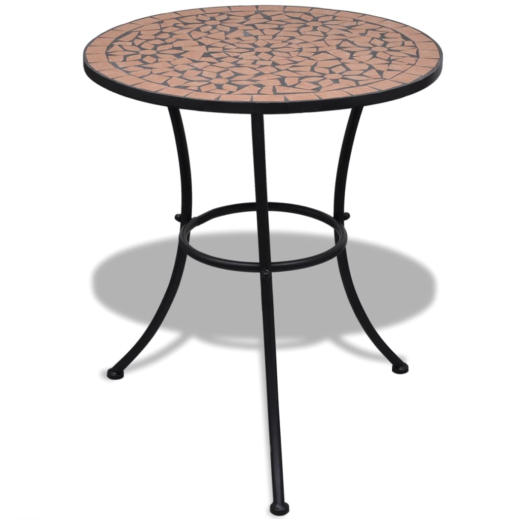 Mesa De Bistró De Mosaico Cerámica Y Blanco Ø