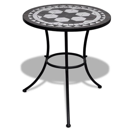 Mesa De Bistró De Mosaico Cerámica Y Blanco Ø