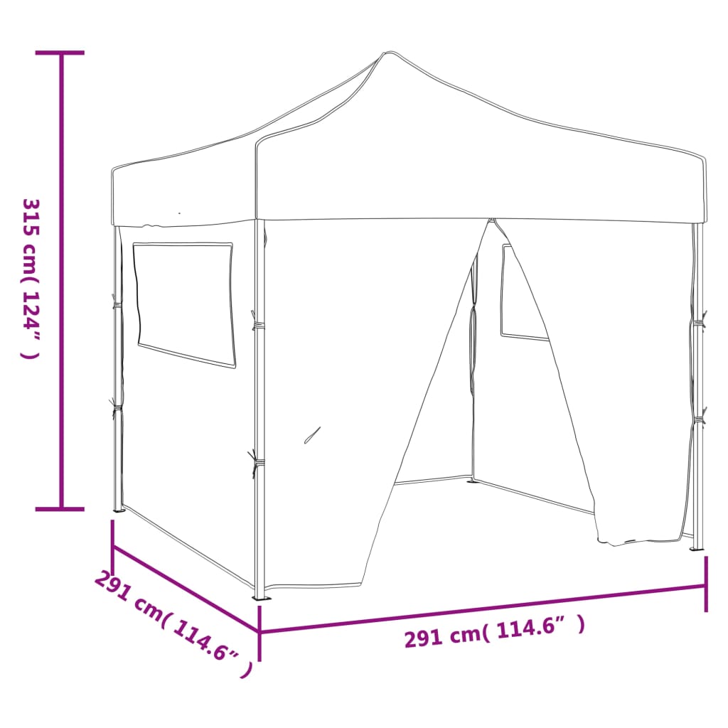 Cenador Plegable Con 4 Paredes 3X3 M