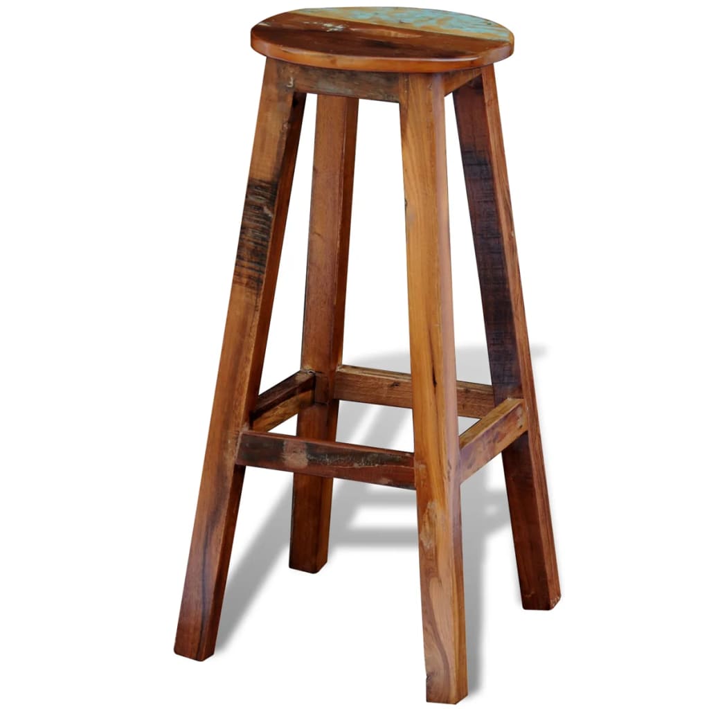 Taburete De Bar Madera Maciza Reciclada