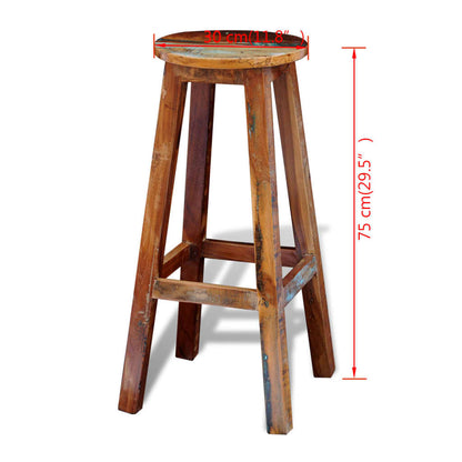 Taburete De Bar Madera Maciza Reciclada