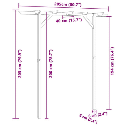 Pérgola De Jardín De Madera 205X40X203 Cm