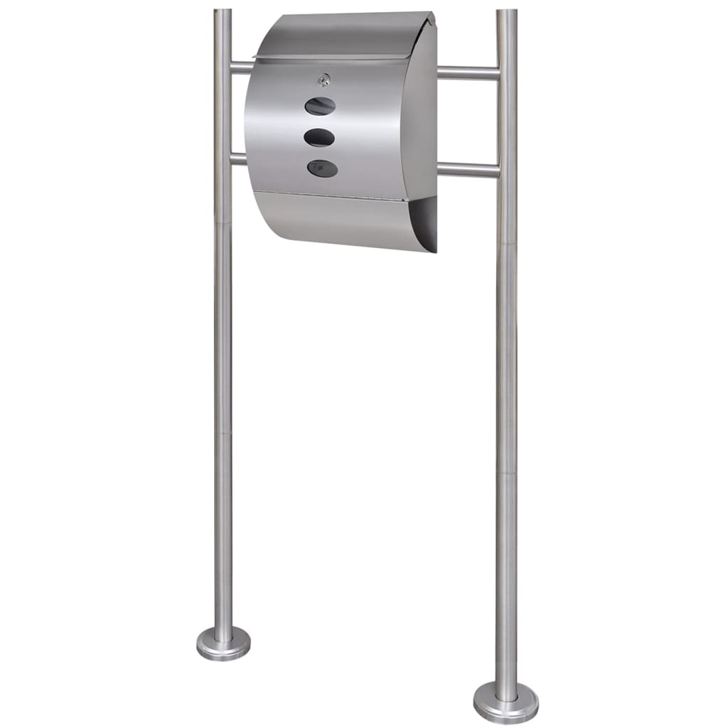 Conjunto De 2 Buzones Con Soporte De Acero Inoxidable