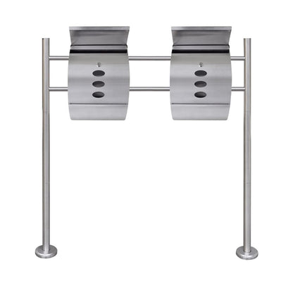 Conjunto De 2 Buzones Con Soporte De Acero Inoxidable