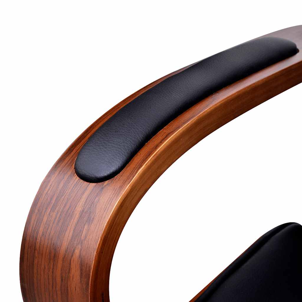 Silla De Oficina Giratoria Madera Curvada Y Cuero Artificial