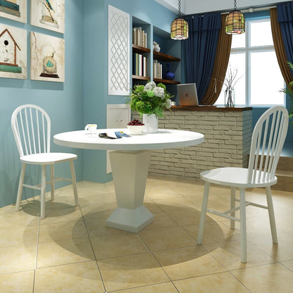 Sillas De Comedor 4 Unidades Madera Maciza De Caucho Blanco