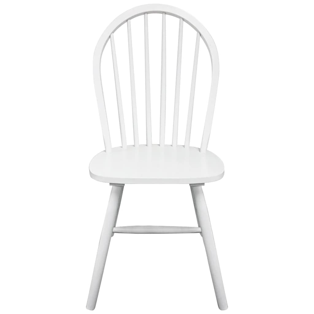 Sillas De Comedor 4 Unidades Madera Maciza De Caucho Blanco