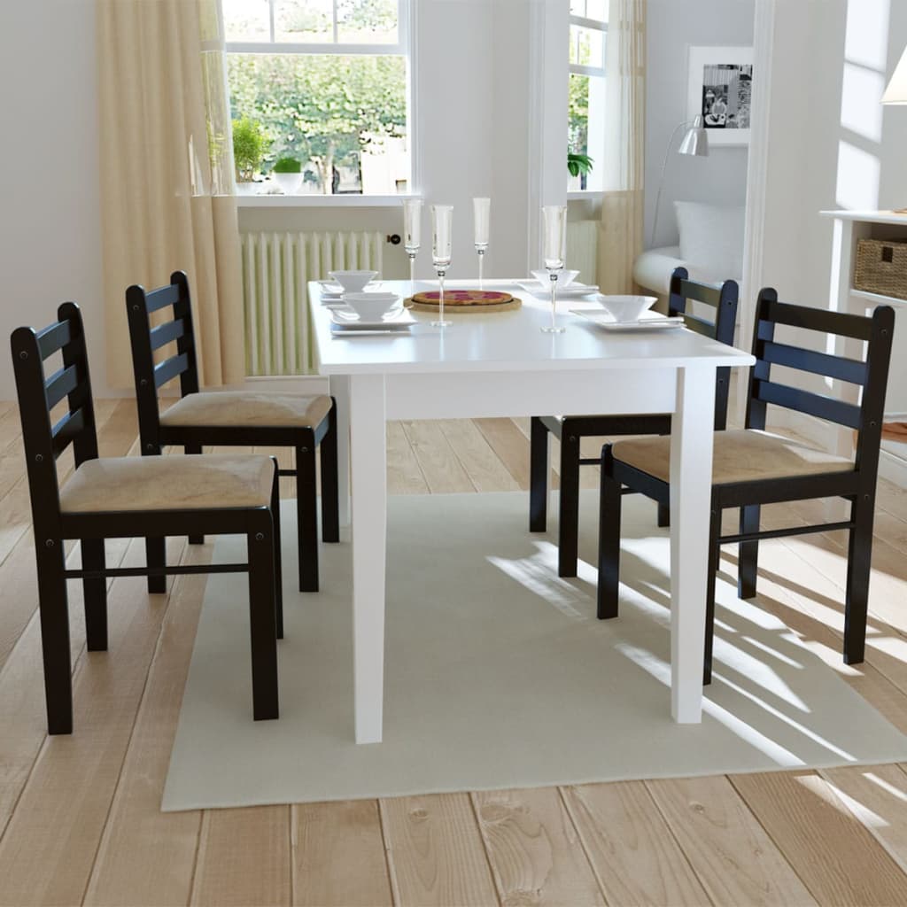 Sillas De Comedor 6 Unidades Madera Maciza Y Terciopelo