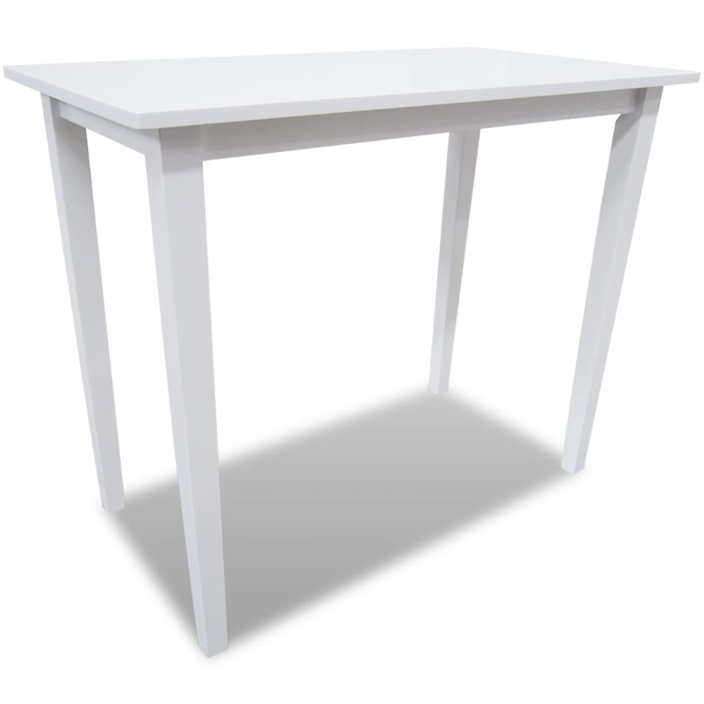 Mesa De Bar Y 4 Taburetes De Barra Madera Blanca