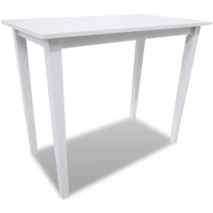 Mesa De Bar Y 4 Taburetes De Barra Madera Blanca
