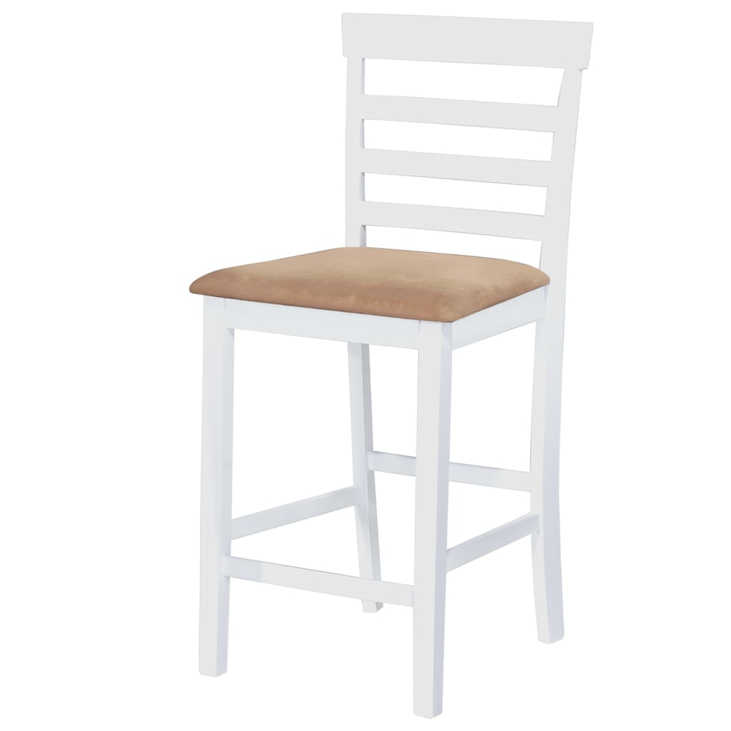 Mesa De Bar Y 4 Taburetes De Barra Madera Blanca