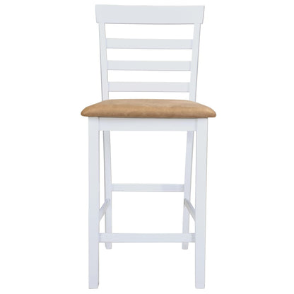 Mesa De Bar Y 4 Taburetes De Barra Madera Blanca