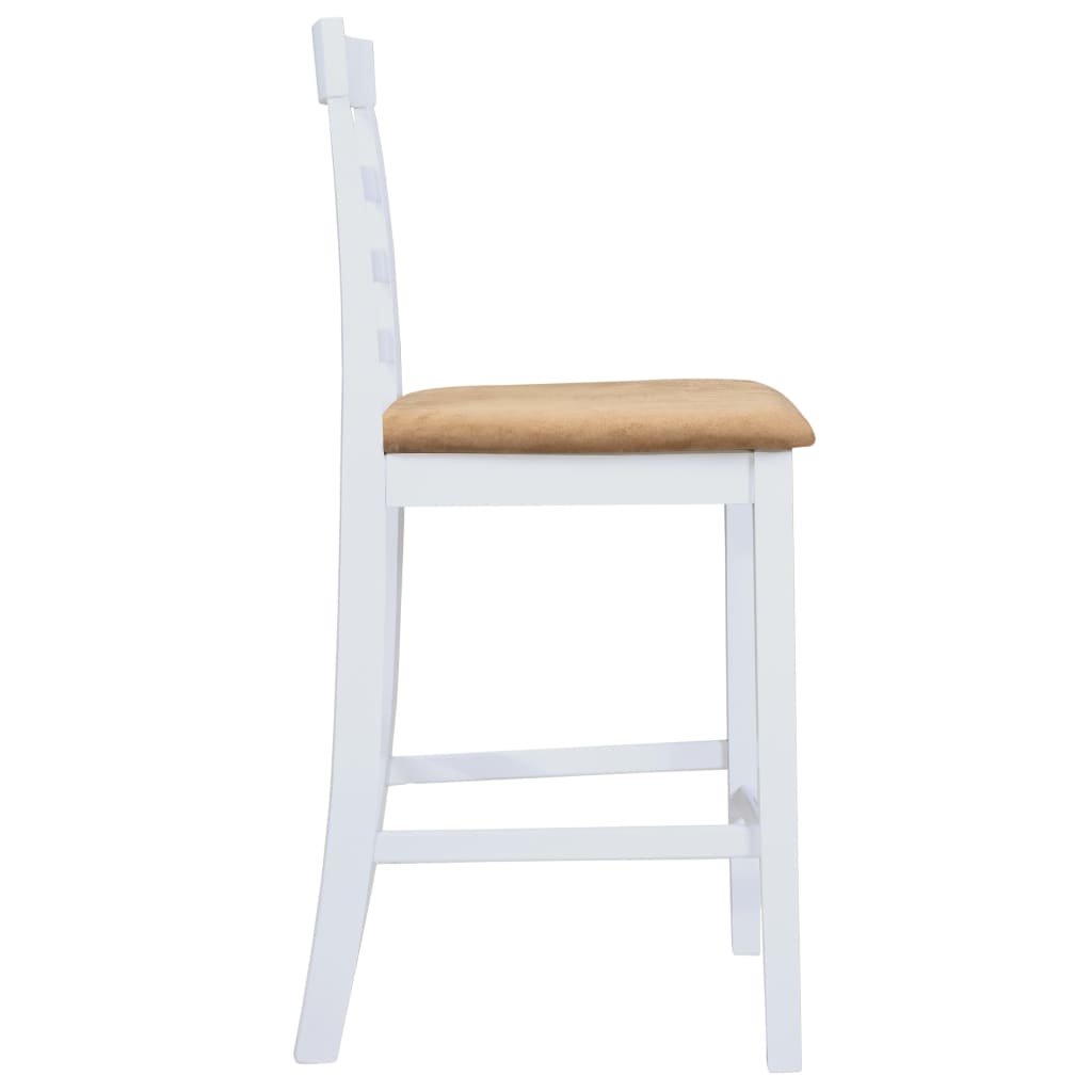 Mesa De Bar Y 4 Taburetes De Barra Madera Blanca