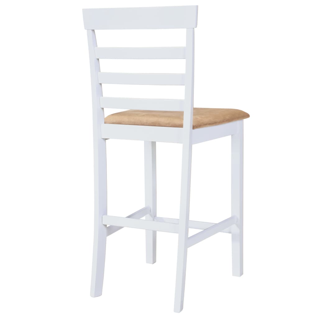 Mesa De Bar Y 4 Taburetes De Barra Madera Blanca