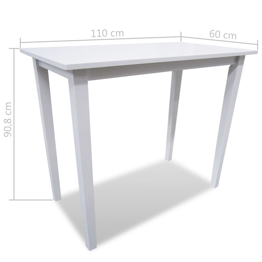 Mesa De Bar Y 4 Taburetes De Barra Madera Blanca