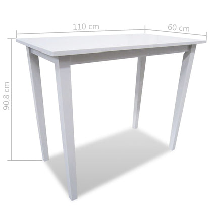 Mesa De Bar Y 4 Taburetes De Barra Madera Blanca